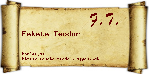 Fekete Teodor névjegykártya